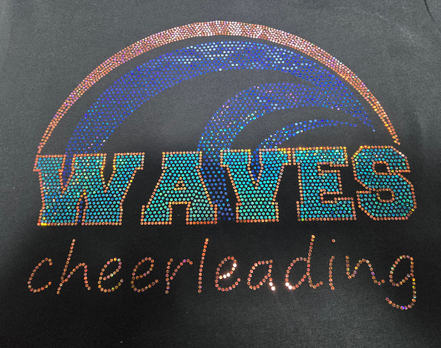 WAVES Spangle bkack Short Sleeve Shirt