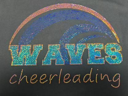 WAVES Spangle bkack Short Sleeve Shirt