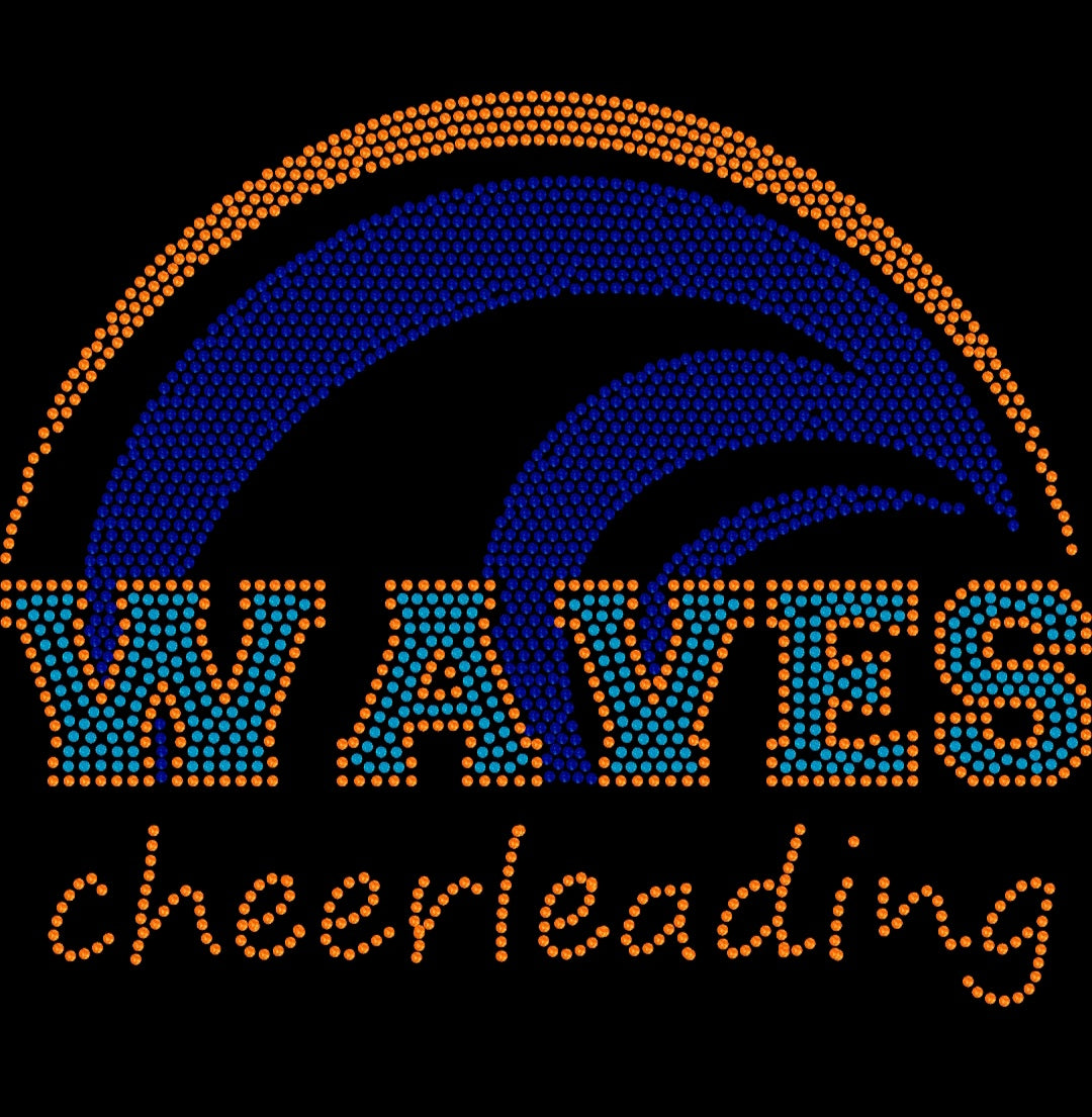 WAVES Spangle bkack Short Sleeve Shirt